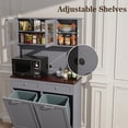 thumbnail image 5 of Double Tilt Out Trash Cabinet Storage Cabinet 20 Gallon with Two Solid Wood Hideaway Trash Holder Drawers, Dual Wooden Free Standing Recycling Cabinets Trash Can Bin Kitchen (Gray), 5 of 8