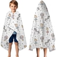 thumbnail image 3 of White Ballerina Unicorn Pattern Hooded Bath Towel，50"x30" for Ages 3 To 12 Kids, Quick Dry Lightweight Soft Microfiber Hood Beach Towel Cover Up for Kids, 3 of 7