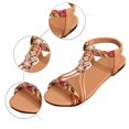 thumbnail image 6 of Xijirk Women Foreign Trade Sandals Summer New Casual One Buckle Strap Open Toe Flat Bottom Roman Shoes Bohemian Style Women Sandals for Fashion,Khaki,9, 6 of 9