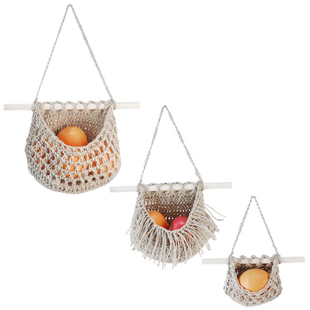 unbranded Cesta Colgante Para Beige De Con 3 Niveles Para Cocina Y Almacenaje