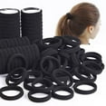thumbnail image 3 of Black Rubber Band High Elastic Seamless Hair Tie Simple Towel Ring Hair Rope for Women, 3 of 3
