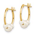 thumbnail image 2 of Madi K 14k  White Semi-round Freshwater Cultured 3 Pearl Hoop Earrings, 2 of 4