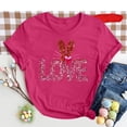 thumbnail image 2 of Lmnyox T-Shirt Imprimé pour Femmes Manches Courtes Été Décontracté T-Shirts Col Rond Ample Chandail Mode 2025, 2 of 3