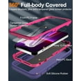 thumbnail image 3 of for iPhone 13 Pro Max Case, with Screen Protector, Dust-Proof Port Cover, Full-Body Non-Slip Silicone Rubber Covered, Military Grade Drop-Proof Shockproof Phone Case, Red/Purple, 3 of 14