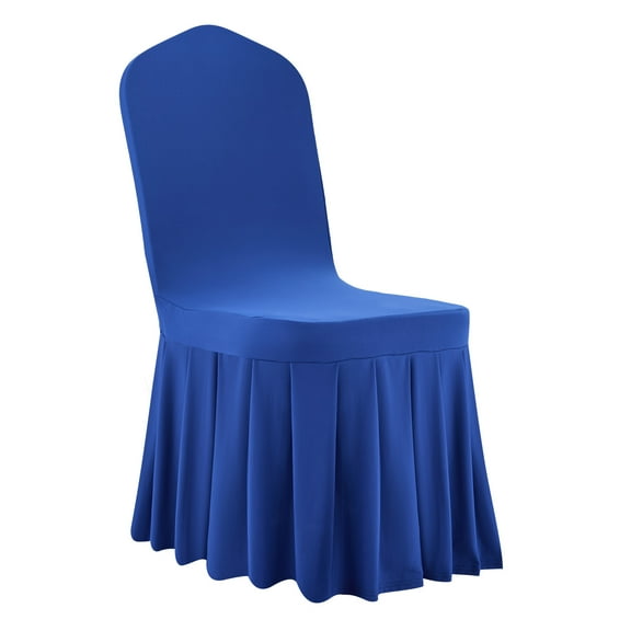 KFFKFF 30 Pcs Blue Chair Covers, Polyester Spandex Slipcovers, Stretchable Covers for Weddings, Parties, Dining, and Banquets, Suitable for Chairs Measuring up to 20.08 x 17.72 x 37.4 inches