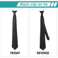 thumbnail image 5 of Men's Ties, Clip-on Ties Solid Neck Strap Tie, for Wedding, Graduation School Uniforms, Black, 5 of 9