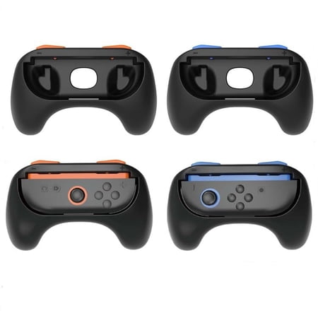 Uberwith Grip for Switch 2 Joy-C on, [Ergonomic Design] Wear-Resistant Comfort Game Controller Handle Kit for Nintendo Switch 2 Joy Con (2-Pack) (Black Orange Blue)