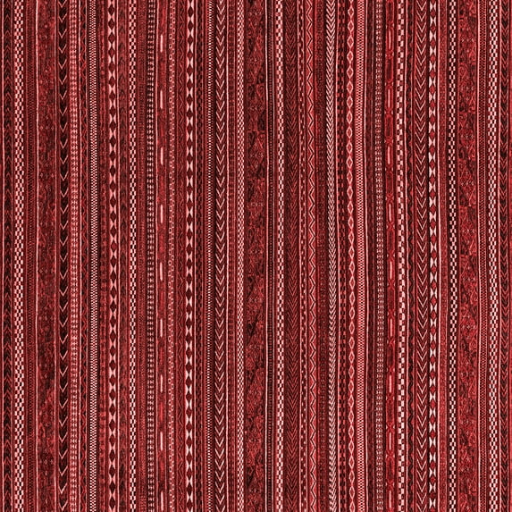 Ahgly Company Machine Washable Indoor Square Oriental Red Modern Area Rugs, 4' Square