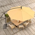 thumbnail image 6 of bestolf 2 Tier Square Cantilever Patio Umbrella, Outdoor Umbrella with Solar LED Lights, Outdoor Sun Shade Hand-cranked Umbrella for Backyard, 6 of 12
