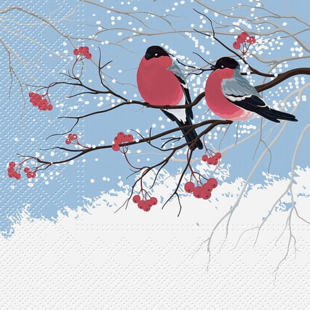 Set of 6 Large Bullfinches Napkins 20 Pack