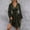 Army Green, variant on USSUMA Summer Dresses for Women 2025 Long Sleeve V-Neck Solid Dress Tunic Empire Waist Casual Dresses Loose Fit Mid-Length Holiday A-Line Dress
