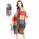 thumbnail image 4 of Bufanda de invierno a cuadros para mujer, con borlas largas, estilo tartán, unisex, grande, de cachemir, acogedora Rosa gris, 4 of 9