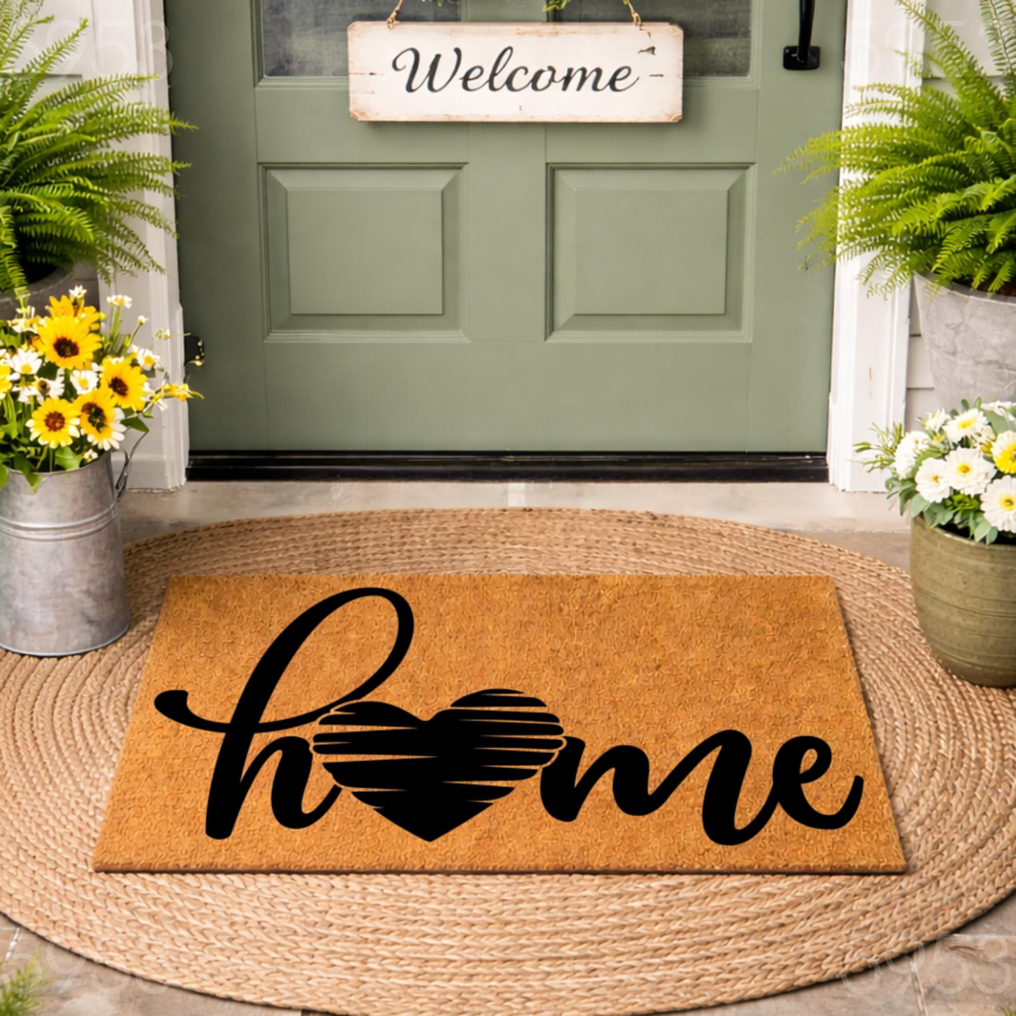 Doormat Home Heart Welcome Mat Home Decor Porch Decor First House Ou (18" x 30") #5953