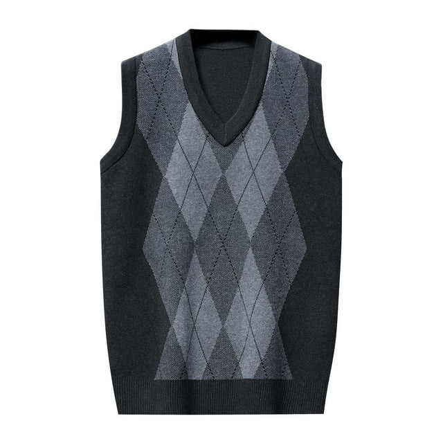 SHIXIAOO Male Knitted Vest Vest V Neck Sleeveless Padded Sweater Vest plus Size Cardigans for Men 3x Oversized Sweaters for Men V Neck Pullover Sweater Men Mens Cropped Cardigan Sweater Fuzzy Sweater
