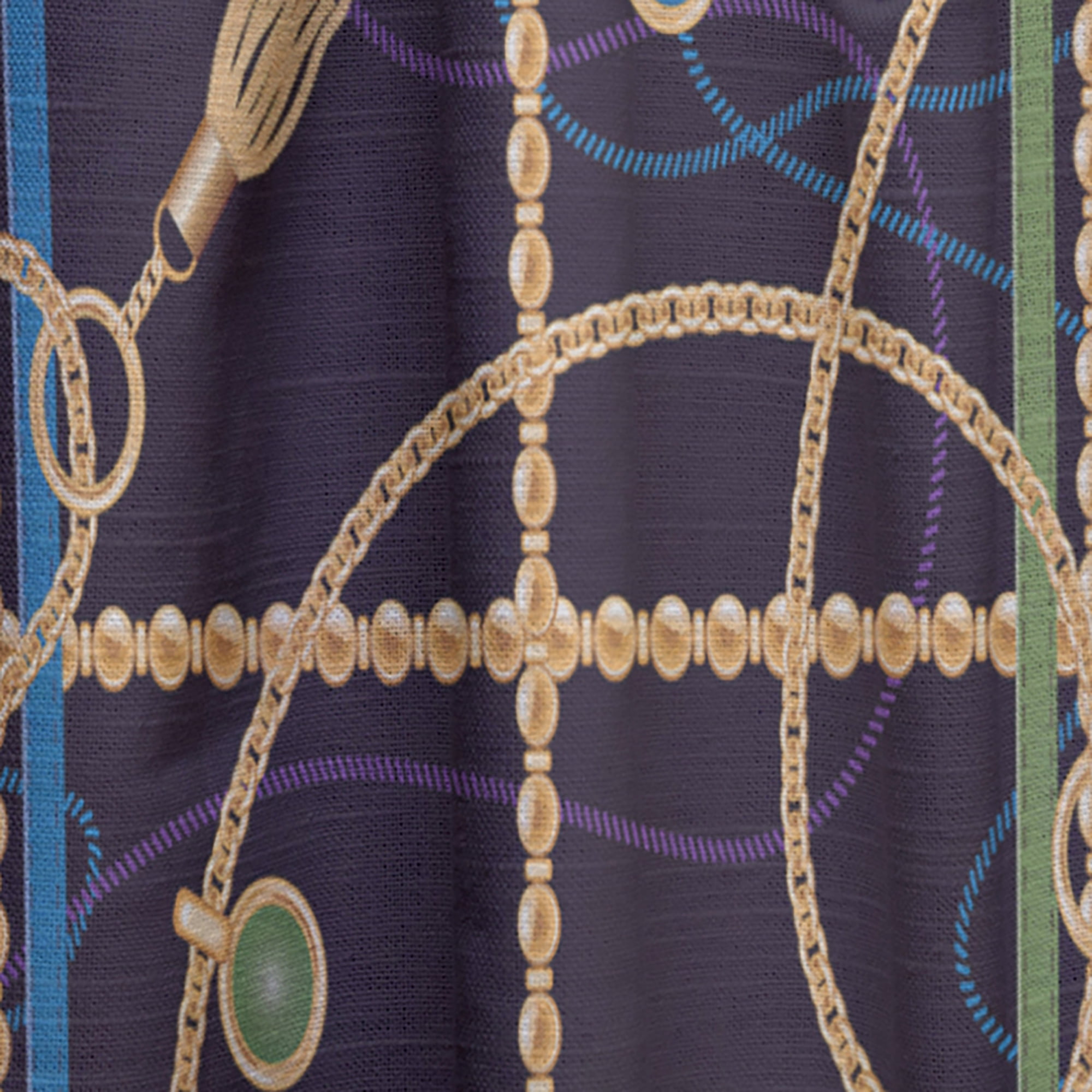 Designart 'Trendy Gold Chain Retro Pattern' Mid-Century Modern Curtain Panel