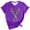 Purple, variant on WNEGSTG Mardi Gras T Shirts for Women, Short Sleeve V Neck Plus Size Graphic Tees, Women's Carnival Crawfish Print Shirt Pullover, Green 3XL
