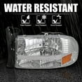 thumbnail image 6 of Spec-D Tuning Chrome Housing Clear Lens Headlights Compatible with 1997-2004 Dodge Dakota, 1998-2003 Dodge Durango, L+R Pair 1PC Style Head Light Lamp Assembly, 6 of 6