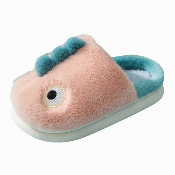 HCNTES Toddler Boys Girls Slippers Little/Big Kids Cute Soft Home Slippers Children's Fall Winter Warm Indoor Shoes(A01-Pink,2)