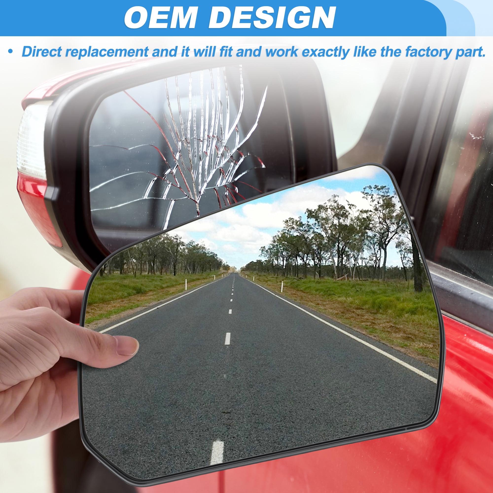 Unique Bargains Heated Mirror Glass for GMC Acadia for Chevrolet Traverse Left Side