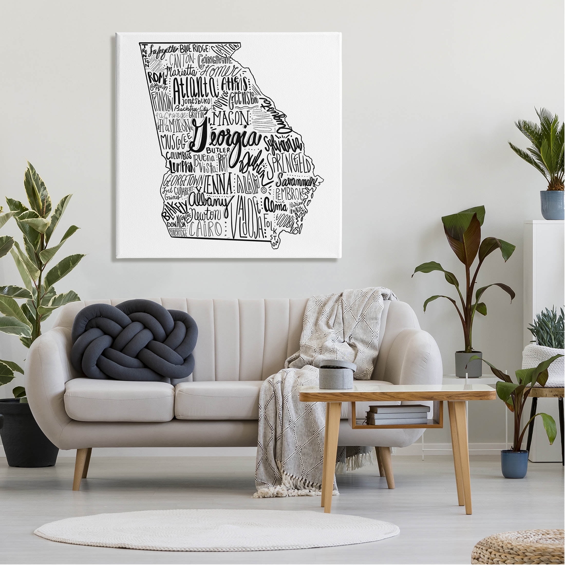 Stupell Industries Georgia State Map Shape City Typography Graphic Art Gallery Wrapped Canvas Print Wall Art, Design by The Saturday Evening Post