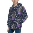 thumbnail image 2 of Naloa Lavender Flowers Teenage Zipper Hoodie, Long Sleeve Zip Up Hoodies Casual Jackets Tops for 7-12 Years-Medium, 2 of 6