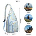thumbnail image 4 of Vintage Floral Sling Backpack - Retro Daisy & White Blooms Pattern, Fashionable Multi-Functional Bag, 4 of 4