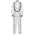 thumbnail image 4 of Aislor Women's Astronaut Costume Metallic Shiny Zipper Jumpsuit Halloween Dress Up Party Silver XXL, 4 of 7
