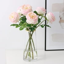 UKELER Fake Flowers Light Pink Realistic Roses Bouquet Spring Fall Winter Artificial Flowers for Home Decor Flower Arrangement Wedding Party Decoration