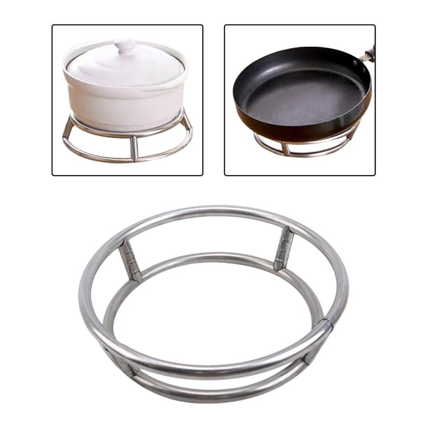 Wok de acero inoxidable grueso de 1cm, soporte para cocinar, anillos para Wok, prácticos utensilios de cocina resistentes, aislamiento térmico Diámetro 23 cm perfecl Rejilla de vapor