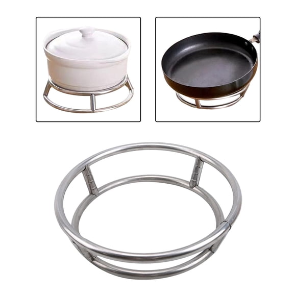 Wok de acero inoxidable grueso de 1cm, soporte para cocinar, anillos para Wok, prácticos utensilios de cocina resistentes, aislamiento térmico Diámetro 23 cm perfecl Rejilla de vapor