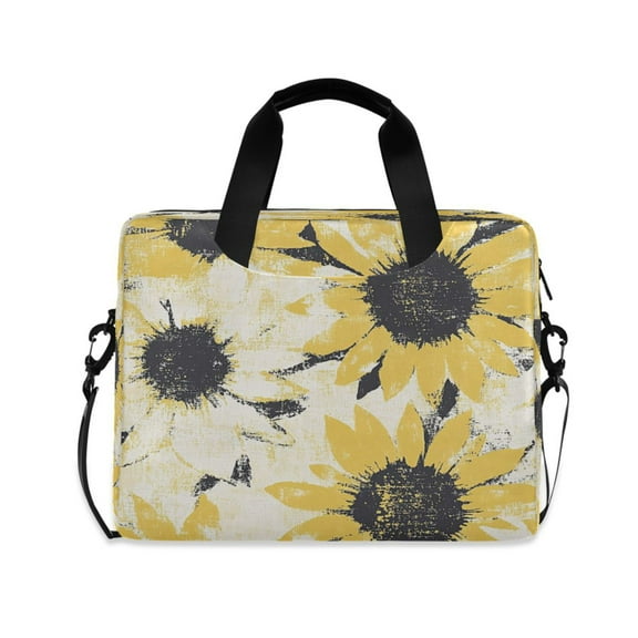 16" Laptop Tote Bag Laptop Sleeve Case Computer Briefcase for Work & Travel Yellow and White Sunflower