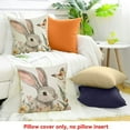 thumbnail image 4 of PRATYUS Spring Easter Pillow Covers Pink Flower Bunny Throw Pillow Covers Easter Floral Rabbit Outdoor Pillow Cases Linen Cushion Covers for Couch Sofa Bedroom Easter Decorations 20x20in, 4 of 5