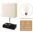thumbnail image 2 of GPED Bedside Table Lamp for Bedroom with Dual Fast USB Charging Ports, Fully Dimmable Nightstand Lamps with 2 Phone Stands and 2 Charging Outlets, Desk lamp with Fabric Shade for Living Room, 2 of 8