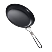 Minkissy Black Cast Iron Skillet Pan for Camping, Outdoor Cooking, 1 Piece Cookware