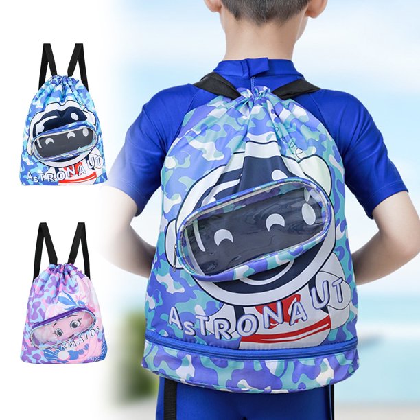Jacenvly - Mochilas nuevas para niñas, bolsa organizadora de equipo de natación, estampado de camuflaje con diseño de jirafa, solución de almacenamiento para juguetes de piscina, ahorros de verano y