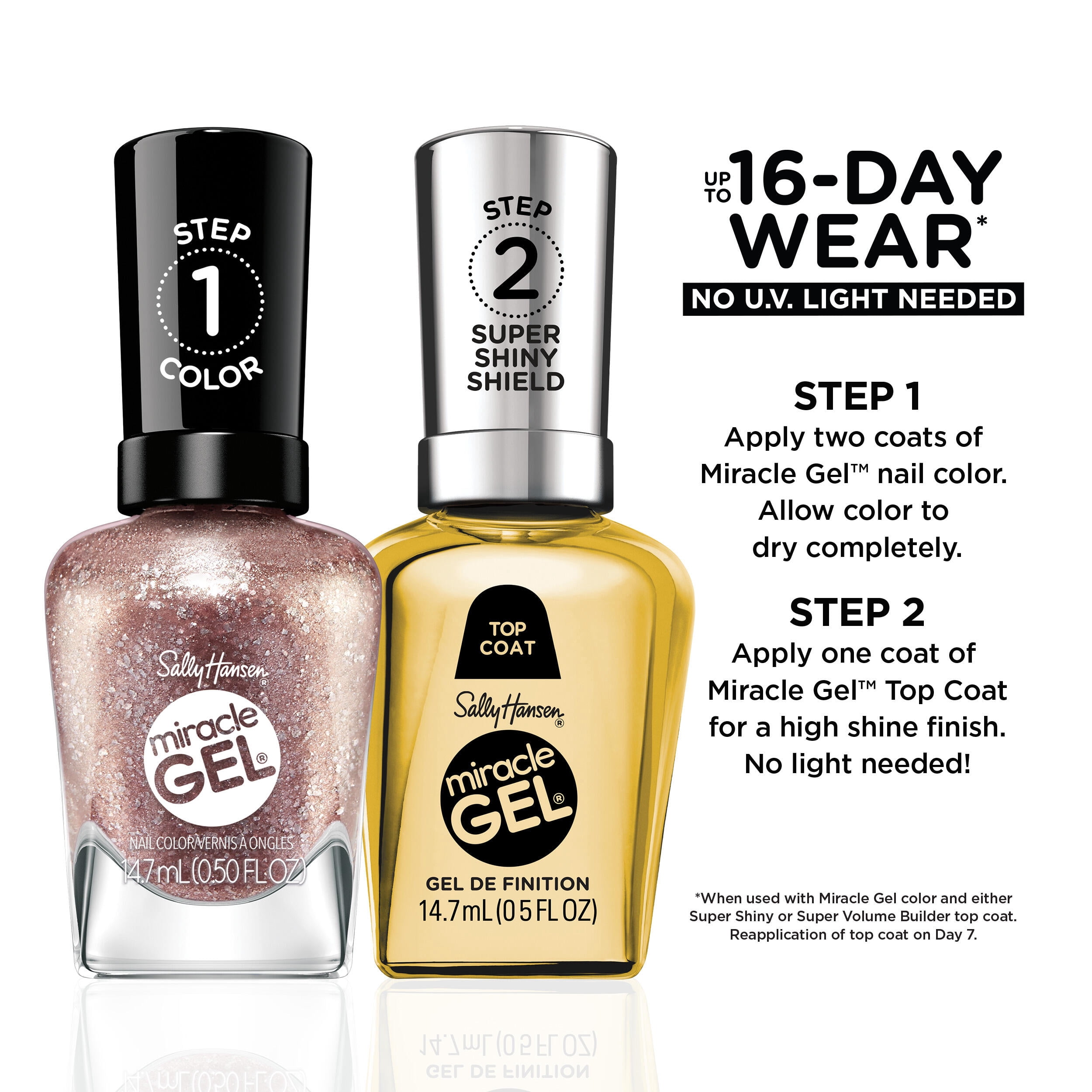 Sally Hansen Miracle Gel Supercharged Glam Nail Polish, Gilded Gossip, 14.7ml