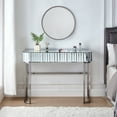thumbnail image 2 of 39" Mirrored Dressing Desk With Stainless Steel Base, 2 Skillfully Arranged Drawers, Versatile For Bedroom And Office, Silver, Stylish Grace Large Construction, 2 of 5