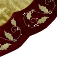 thumbnail image 3 of Northlight 48-Inch Gold and Burgundy Velvet Christmas Tree Skirt, 3 of 3