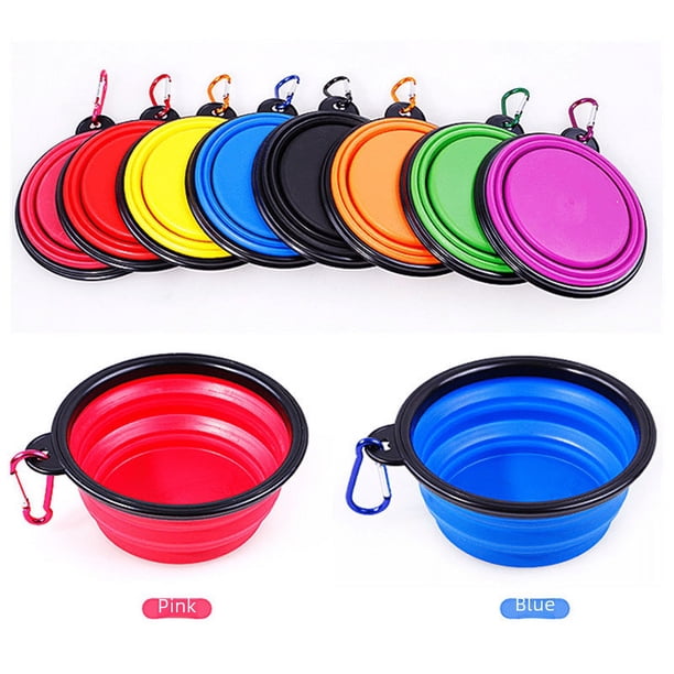 Cuenco plegable portátil de silicona para mascotas al aire libre para salir, cuenco de comida para perros para gatos, cuenco telescópico para agua potable, suministros de comida para perros
