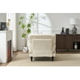 thumbnail image 4 of Chaise Lounge Indoor, Modern Upholstered Sleeper Chair and Sleeper Sofa for Living Room, Small Space, White, 4 of 8