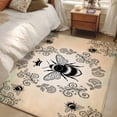 thumbnail image 4 of Vintage Bees Crowns Area Rugs 4'x6', Washable Small Throw Rugs for Office Bathroom, Rustic Leaves Rings Brown Gradient Indoor Outdoor Rug Non-Slip Low Pile Carpet Runner Reversible Floor Mats, 4 of 8
