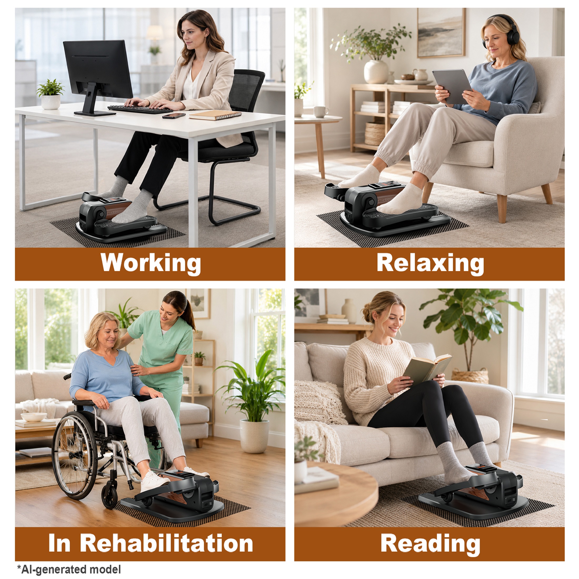 Wefely Under Desk Elliptical Mini Leg Exerciser photo 5