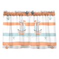 thumbnail image 7 of Yayeee Kitchen Curtains Tier Pair Light Filtering 27"x24" Rod Pocket Short Cafe Window Panel, Orange Nautical Pattern, 7 of 7
