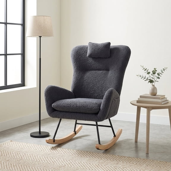 Teddy Upholstered Nursery Rocking Chair - Cozy Comfort for Your Home