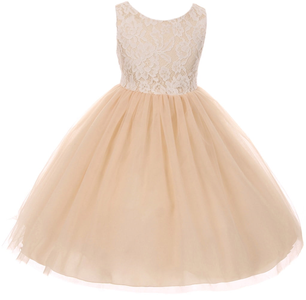 Little Girls Sleeveless Lace Tulle Princess Party Birthday Flower Girl
