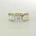 thumbnail image 2 of Halo Jewelers 14k Yellow Gold 0.59 Carat (Ctw) Round And Baguette Cut White Natural Diamond Engagement Wedding Bridal Set Ring for Women (H-I Color, I1-I2 Clarity) Ring Size-8, 2 of 5