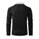 thumbnail image 4 of pstuiky camisas de manga larga para hombre, Camisa informal de manga larga para hombre, color liso, con cuello vuelto, escote en V y botones camisetas de hombre l, 4 of 6