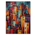 thumbnail image 3 of Designart "Madrid Popart City Vibrance I" Cityscapes Print on Natural Pine Wood, 3 of 5