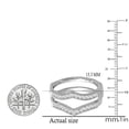 thumbnail image 4 of Dazzlingrock Collection 0.45 Carat (ctw) 10k Round Diamond Millgrain Anniversary Guard Double Band 1/2 CT, White Gold, Size 5, 4 of 6