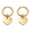 Gold Tone, variant on Thin Heart Charm Hoop Earrings by Ginger Lyne Stainless Steel for Lobe Cartilage Piercing Body Jewelry